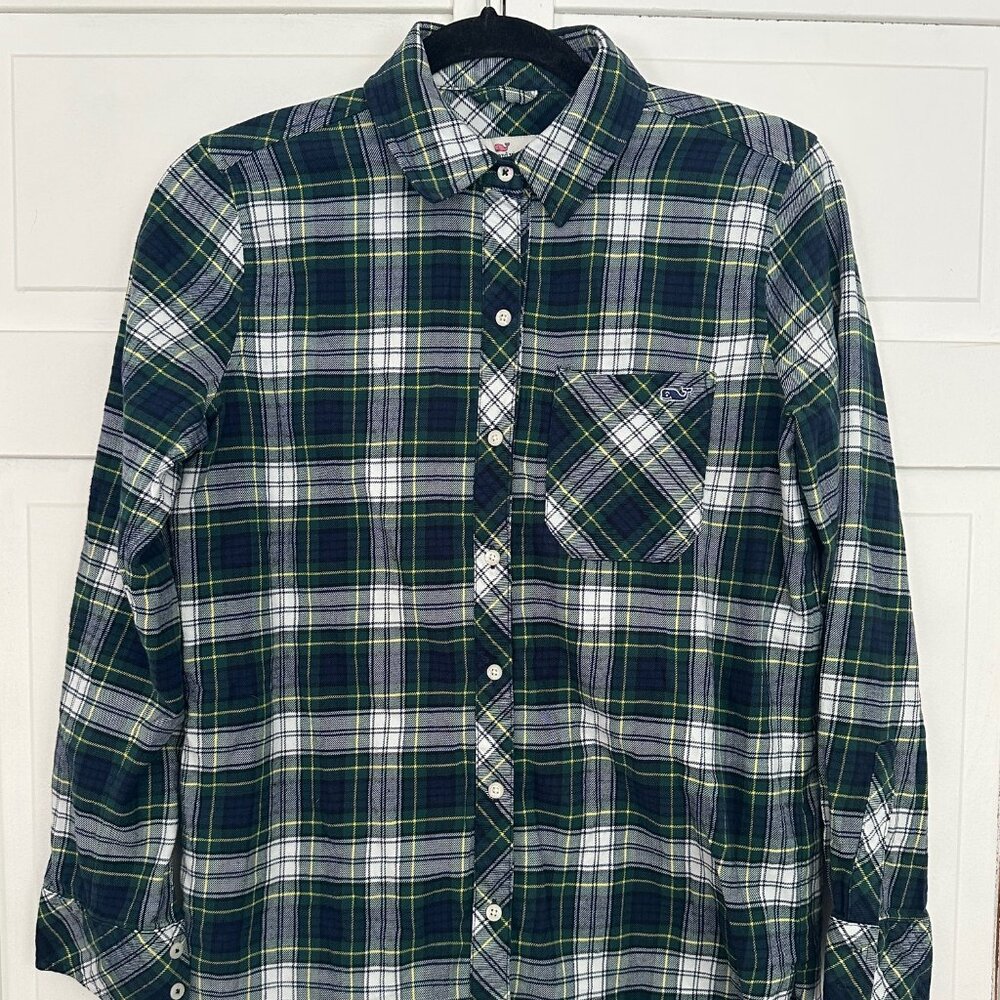 Vineyard Vines Women's Flannel Relaxed Button Down, Size Small
